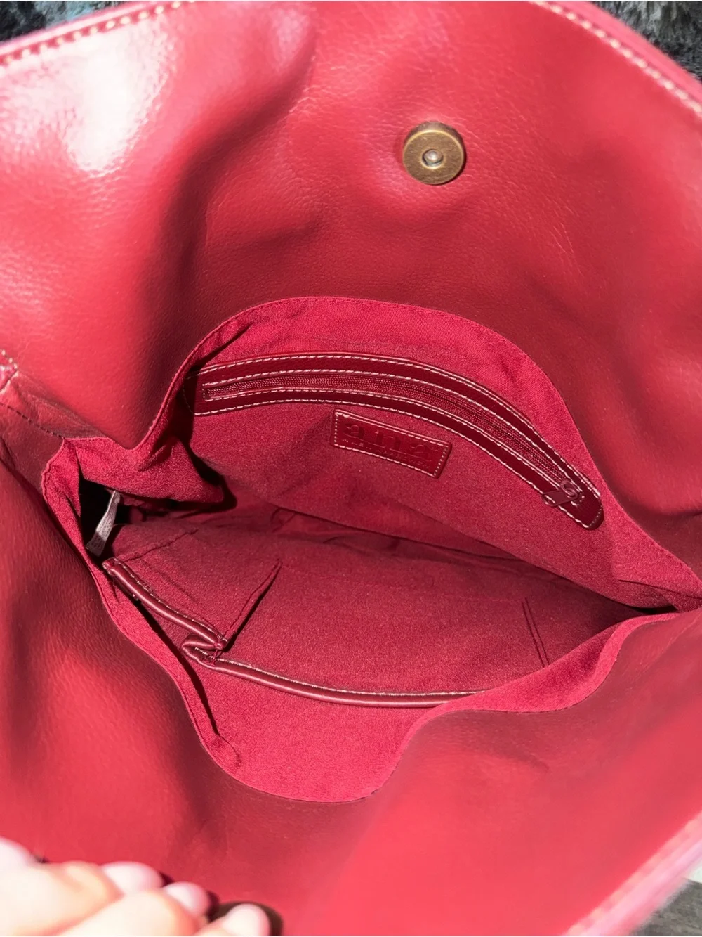 A.n.a NY genuine leather tote tassel bag